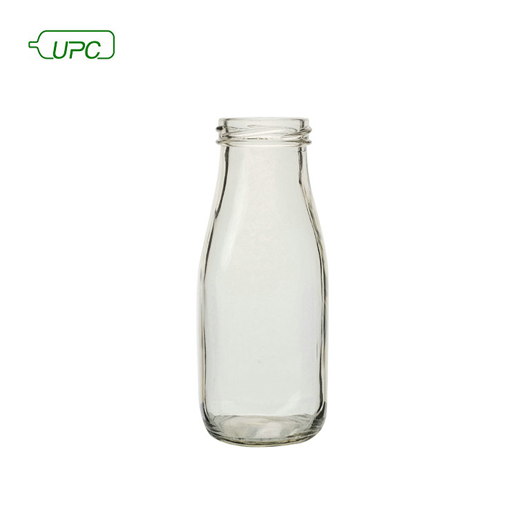 Reusable wholesale 250ml clear empty glass milk bottle