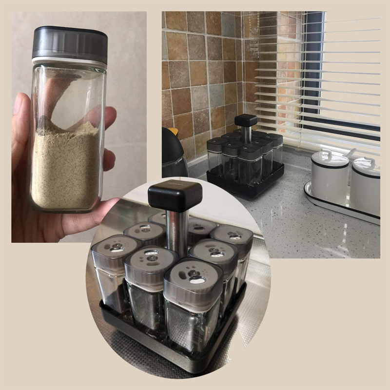 Revolving Spice Rack Organizer Caddy, Rotating Spice Storage for Cabinet and Kitchen, 8 Jar Herb and Spice Countertop Spice Rack