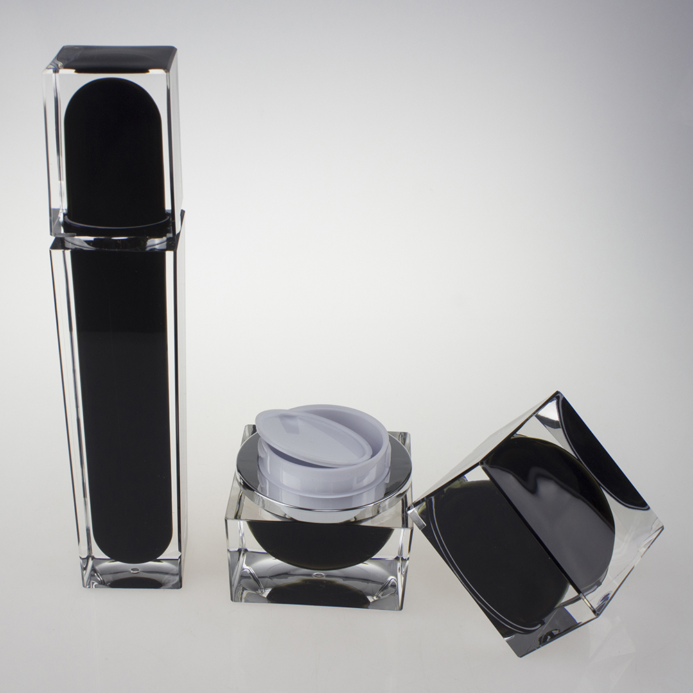 Right angle square bottle and cosmetic jar,plastic packaging ice cream