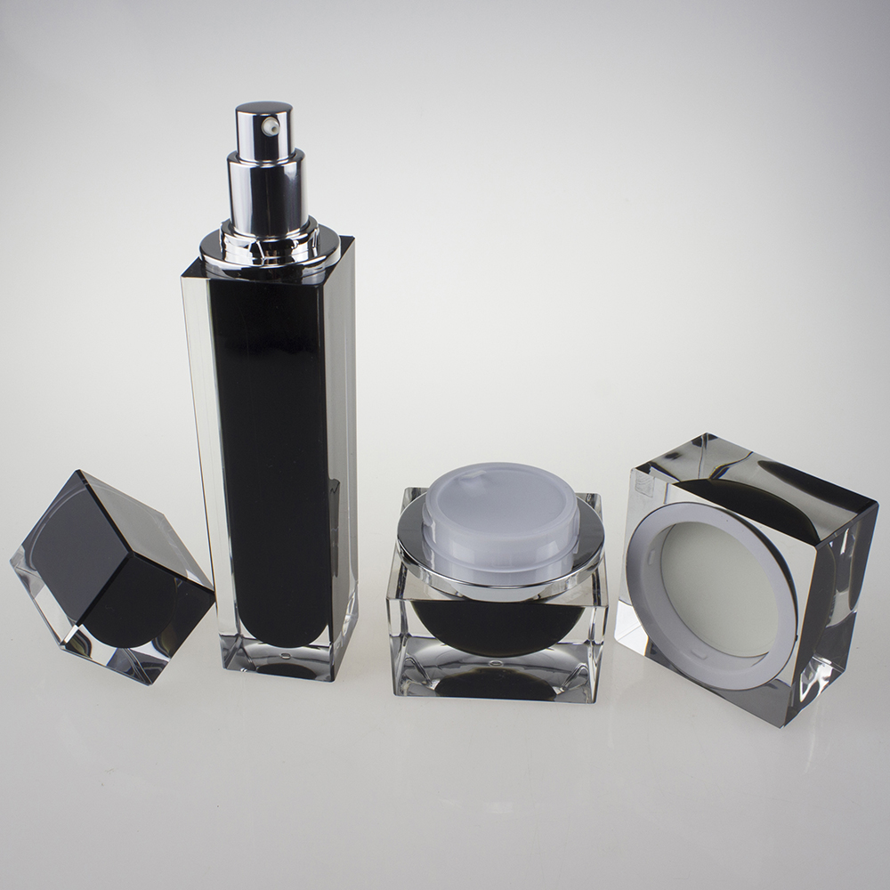 Right angle square bottle and cosmetic jar,plastic packaging ice cream