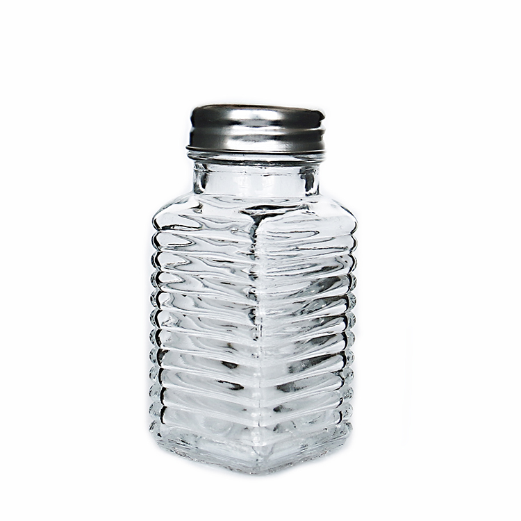 Ripple Design Glass Spice Jar 100ml Glass Jar with Stainless Steel Shaker