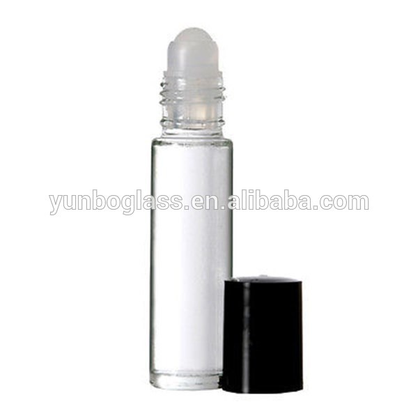 Roll on Bottle Clear Glass 8ml with Black Perfume Personal Care Offset Printing Cap and Roller