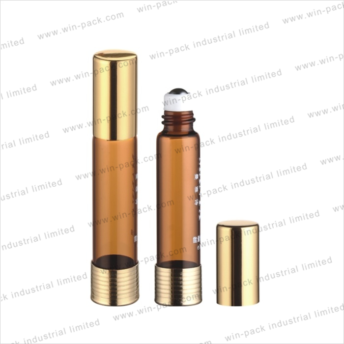 Roll on Essential Oils Bottle Roller Ball and Stopper Perfume Container Cosmetic 6ml Double Ended Glass with Metal Personal Care