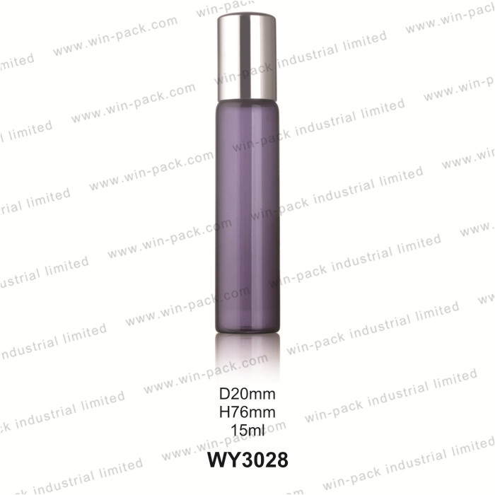 Roll on glass bottle customized luxury color transparent pink green roller glass tube bottles 10ml 12ml 15ml 20ml 30ml