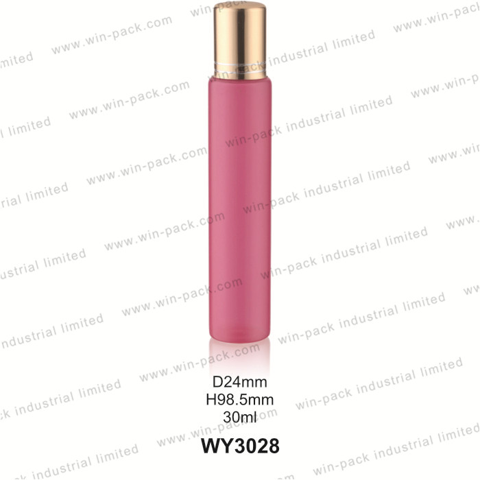 Roll on glass bottle customized luxury color transparent pink green roller glass tube bottles 10ml 12ml 15ml 20ml 30ml