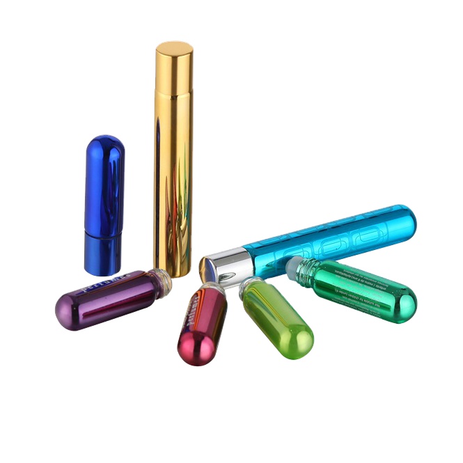 Roll on perfume bottle glass 3ml with stainless steel ball
