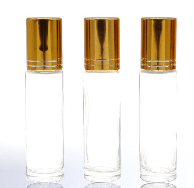 Roller Bottle 10ml Clear Essential Oil Glass Can Match Different Color Lids and Rollers
