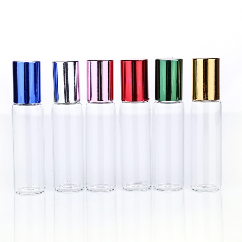 Roller Bottle 10ml Clear Essential Oil Glass Can Match Different Color Lids and Rollers