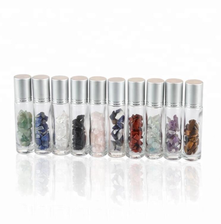 Roller Bottle Big Factory Cheap Price Hot Sales Popular Fashion Empty With Gemstone Glass Roller Bottles