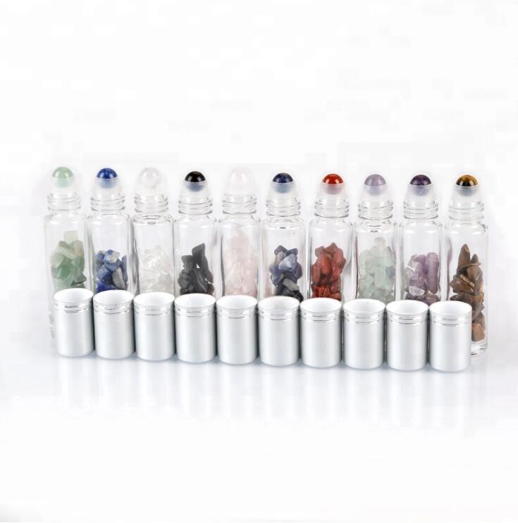 Roller Bottle Big Factory Cheap Price Hot Sales Popular Fashion Empty With Gemstone Glass Roller Bottles