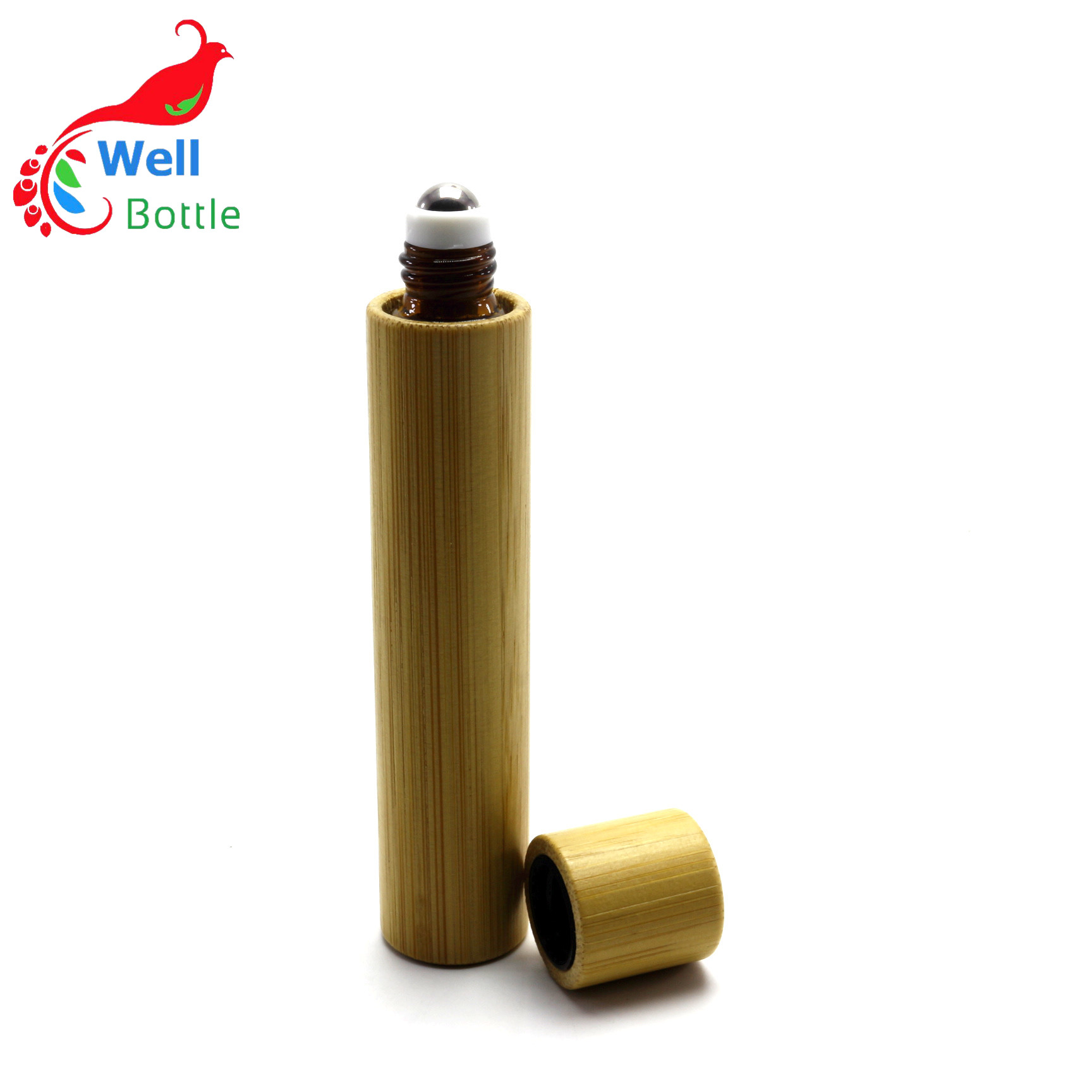 Roller Bottle Essential Oil Glass Roller Ball Bottles with Bamboo lid 10ml 15ml Roller-078RL