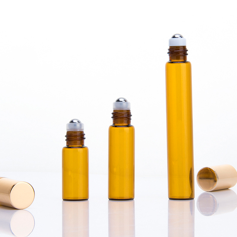 Roller ball bottles 10ml 5ml 3ml glass with golden cap
