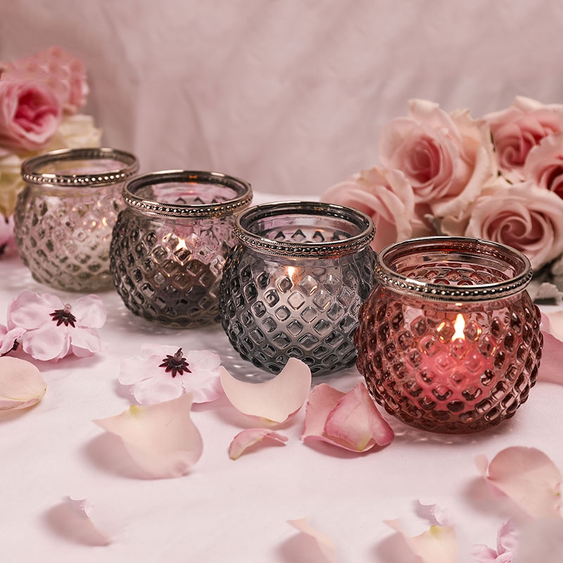 Romantic custom coloured candle container glass jar for Club Wedding Dinner