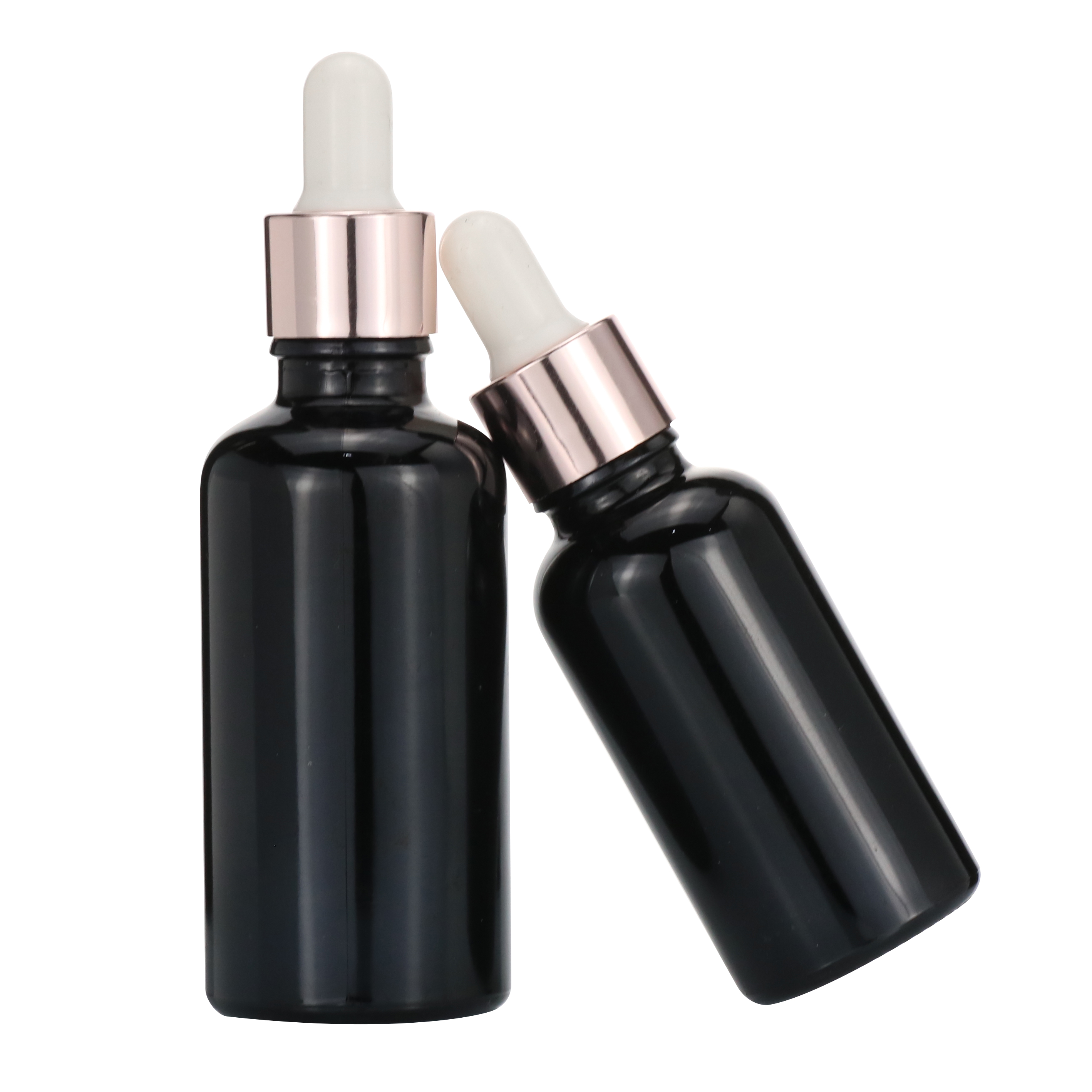 Rose Gold Frosted Pink Cosmetic Essential Oil Serum Glass Dropper 30 ml Bottles