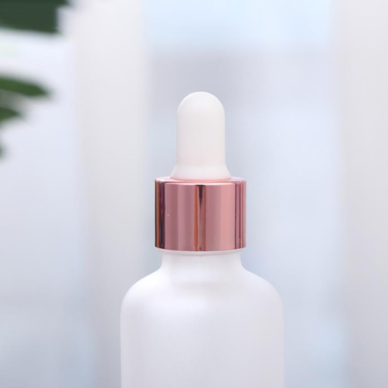 Rose Gold Frosted Pink Cosmetic Essential Oil Serum Glass Dropper 30 ml Bottles
