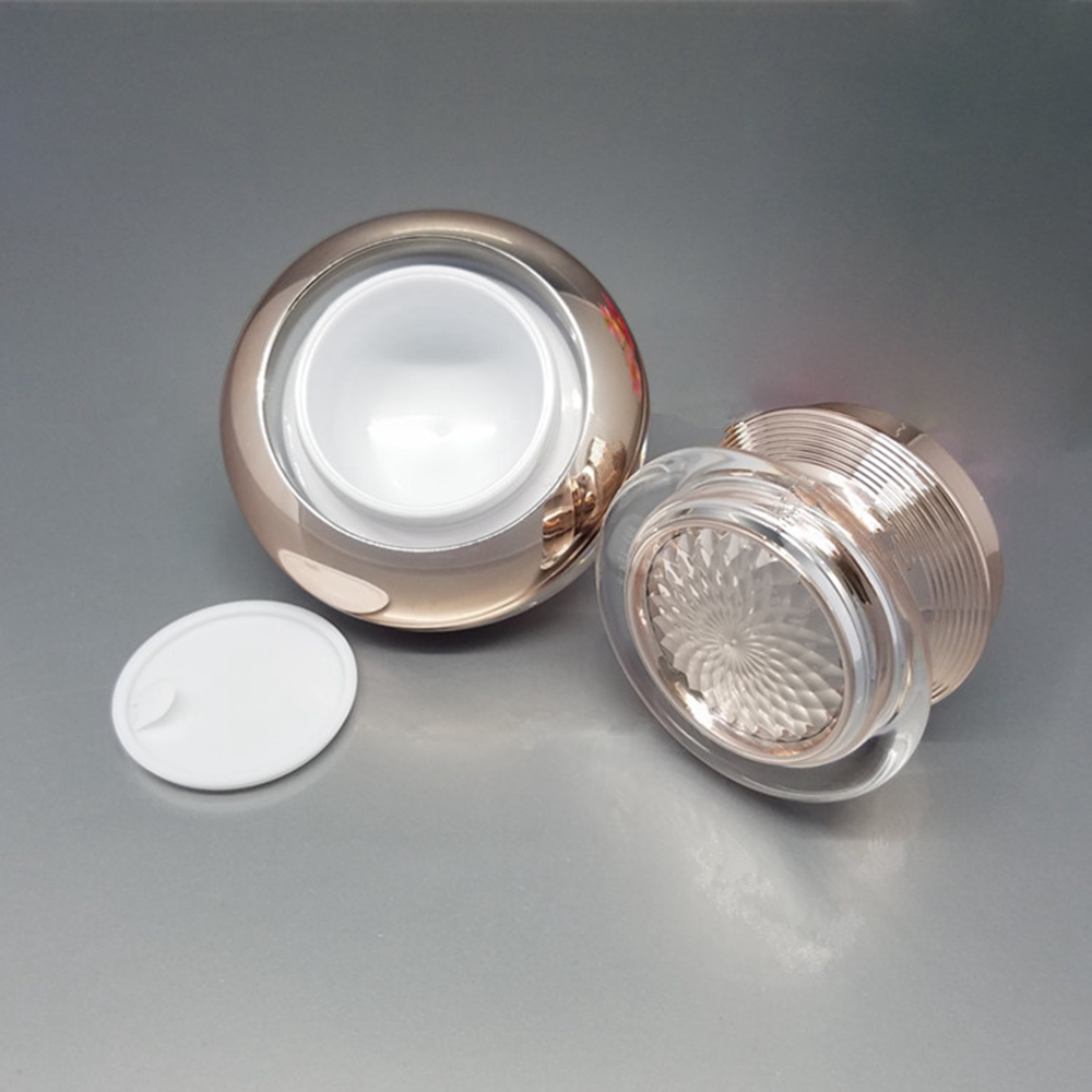 Rose Gold High Grade Acrylic Cream Jar Hot Sale, 15g 30g 50g Skin Care Container