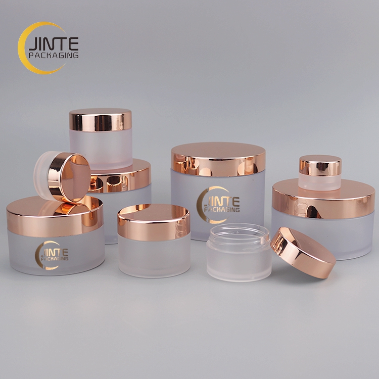 Rose Gold Wholesale Cosmetic Packaging Free Samples Frost PETG Plastic 1oz 2oz 4oz 8oz Jar  Body Butter Containers