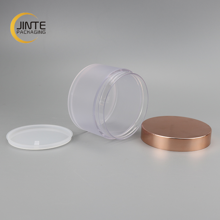Rose Gold Wholesale Cosmetic Packaging Free Samples Frost PETG Plastic 1oz 2oz 4oz 8oz Jar Body Butter Containers