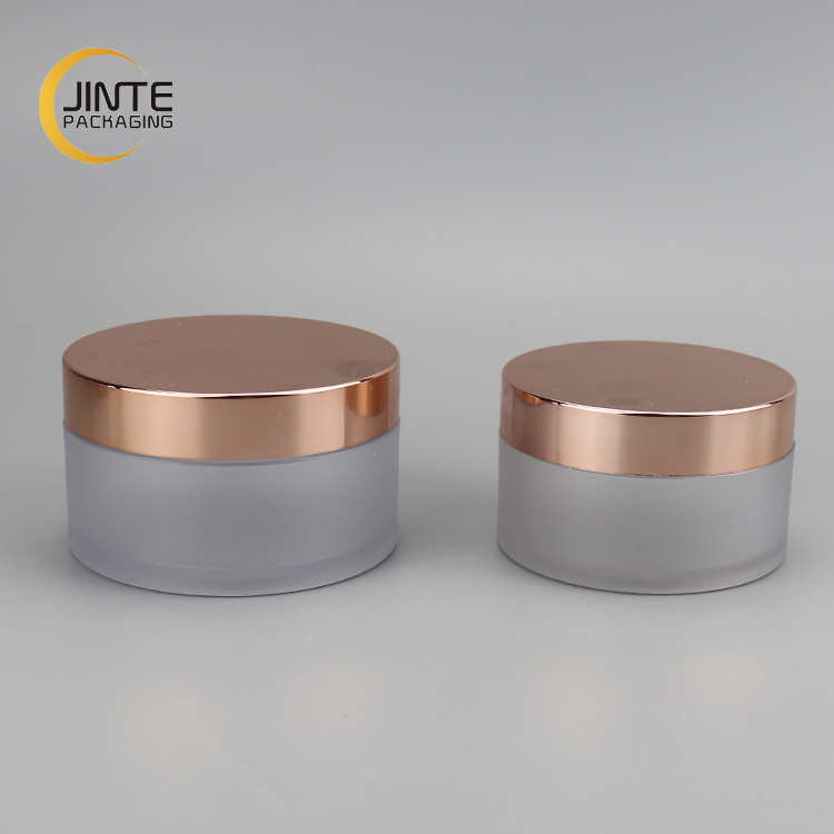 Rose Gold Wholesale Cosmetic Packaging Free Samples Frost PETG Plastic 1oz 2oz 4oz 8oz Jar Body Butter Containers