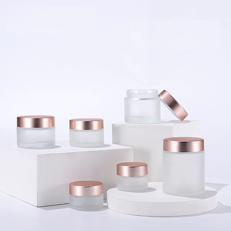 Rose Pink lid Frosted Face Hand Cream Mask Lotion Jar Pots Bottle Refillable Container Cosmetic Skincare