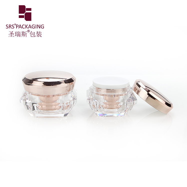 Rose Red Color 15g 30g 50g double wall plastic jar for skin care luxury jar packaging