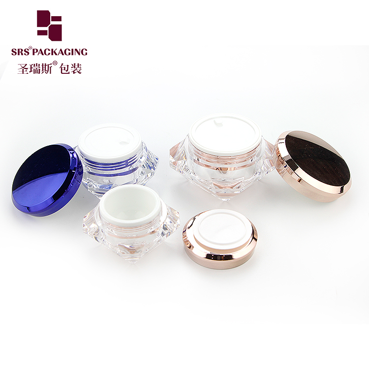 Rose Red Color 15g 30g 50g double wall plastic jar for skin care luxury jar packaging