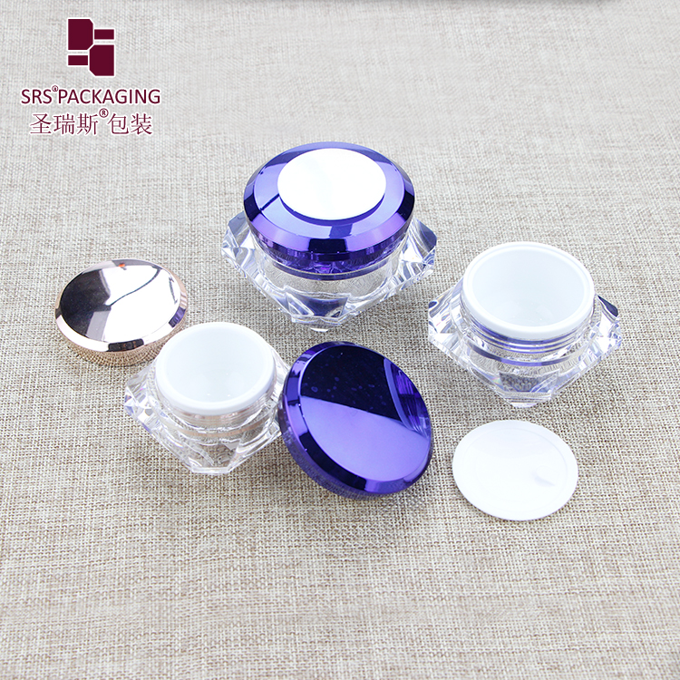 Rose Red Color 15g 30g 50g double wall plastic jar for skin care luxury jar packaging