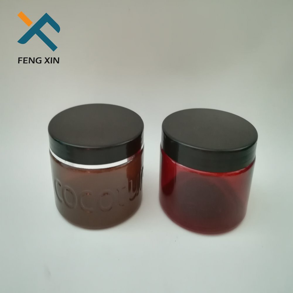 Rose Red Cosmetic Jar Plastic 250ml Plastic Skin Cream Jar PET Screw Cap Personal Care Customize 10000pcs 89/410