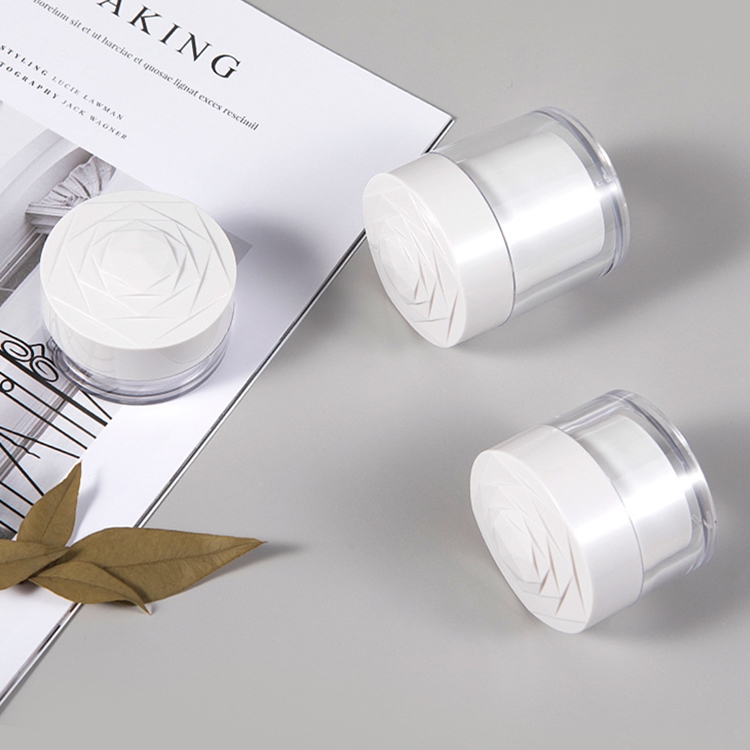 Rose Screw Lid Cosmetic Container 20g 30g 50g Double Wall Cream Jar For Cosmetics