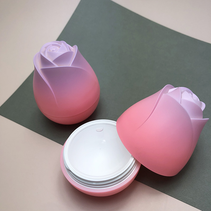 Rose cosmetic jars and bottles plastic cosmetic jars pink cosmetic jars