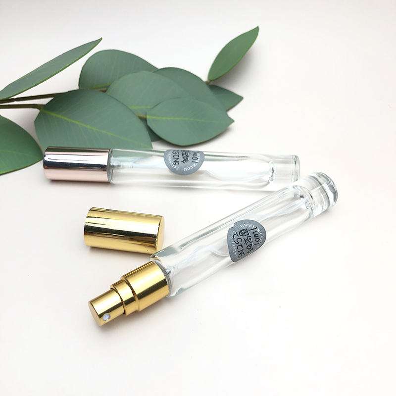 Rose gold cap empty glass spray bottle cosmetics mist spray bottle perfume bottle 10 ml spray