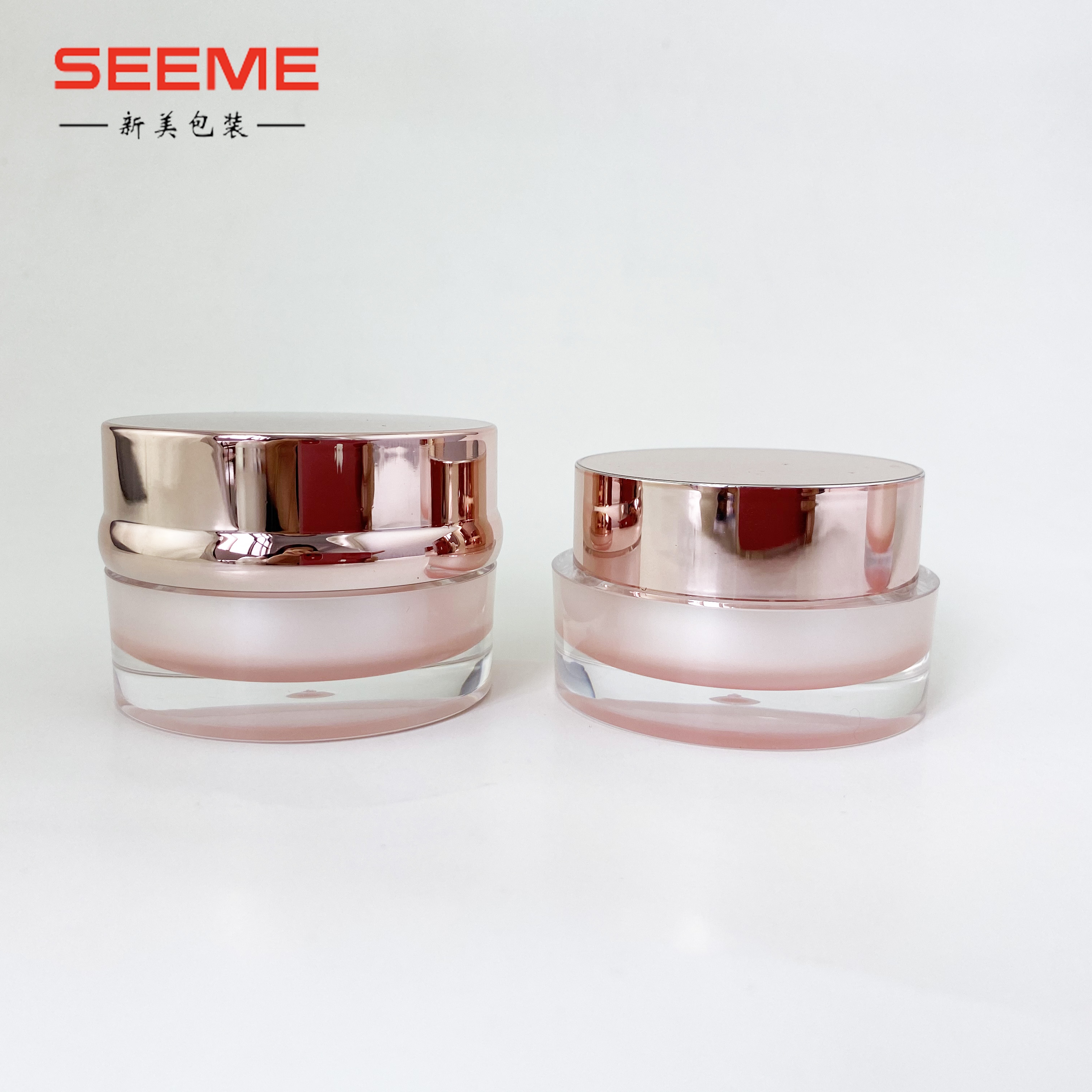 Rose gold color cosmetics cream empty jar wholesale 30g 50g cosmetic jar