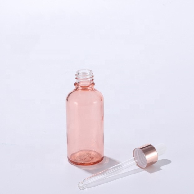 Rose-gold color glass dropper bottle in sizes 5ml 10ml 15ml 20ml 30ml 50ml 60ml 100ml