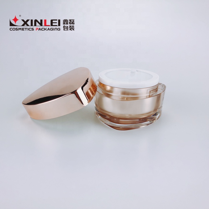 Rose golden triangle shape empty luxury cream plastic jars for cosmetics