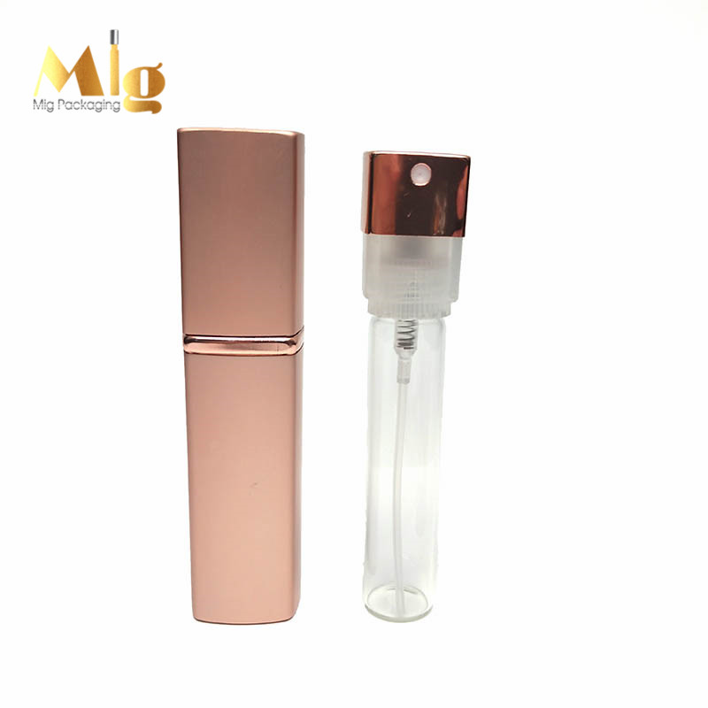 Rotating Cover Square Matte Perfume Sub-fillspray Empty Atomizer Spray Bottle Pocket Portable Travel 10ml Personal Care