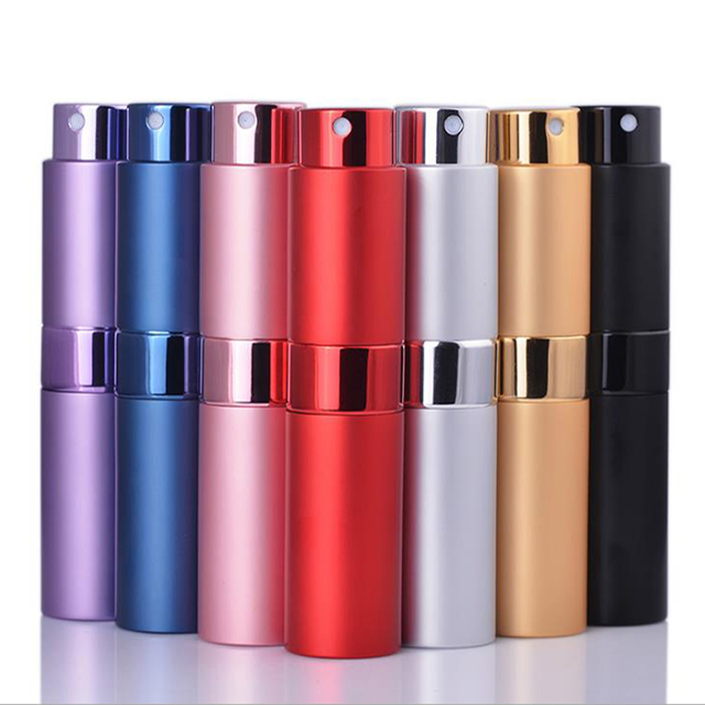 Rotating Cylinder perfume pen empty 10ml mini portable luxury travel refillable pocket atomizer glass bottle for spray