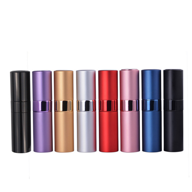 Rotating Cylinder perfume pen empty 10ml mini portable luxury travel refillable pocket atomizer glass bottle for spray