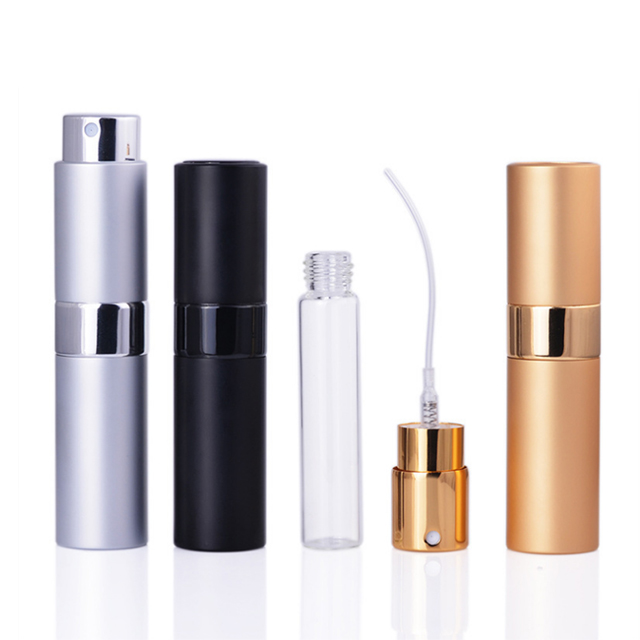 Rotating Cylinder perfume pen empty 10ml mini portable luxury travel refillable pocket atomizer glass bottle for spray