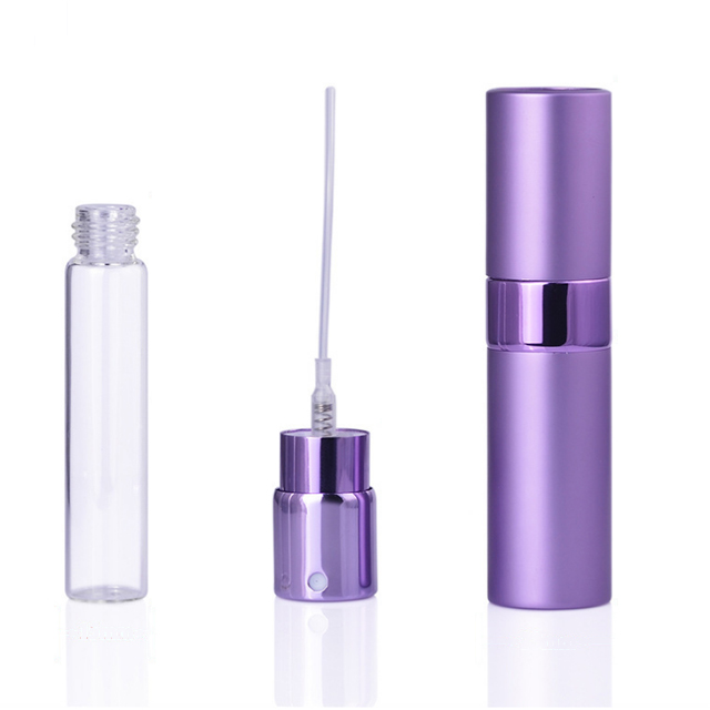 Rotating Cylinder perfume pen empty 10ml mini portable luxury travel refillable pocket atomizer glass bottle for spray
