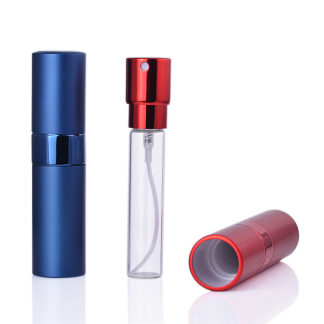 Rotating Cylinder perfume pen empty 10ml mini portable luxury travel refillable pocket atomizer glass bottle for spray