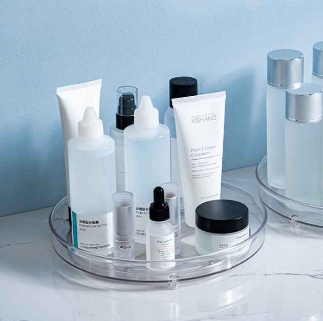 Rotating Kitchen Spice Organizer 1 Tier Clear Round Spice Organizer Large