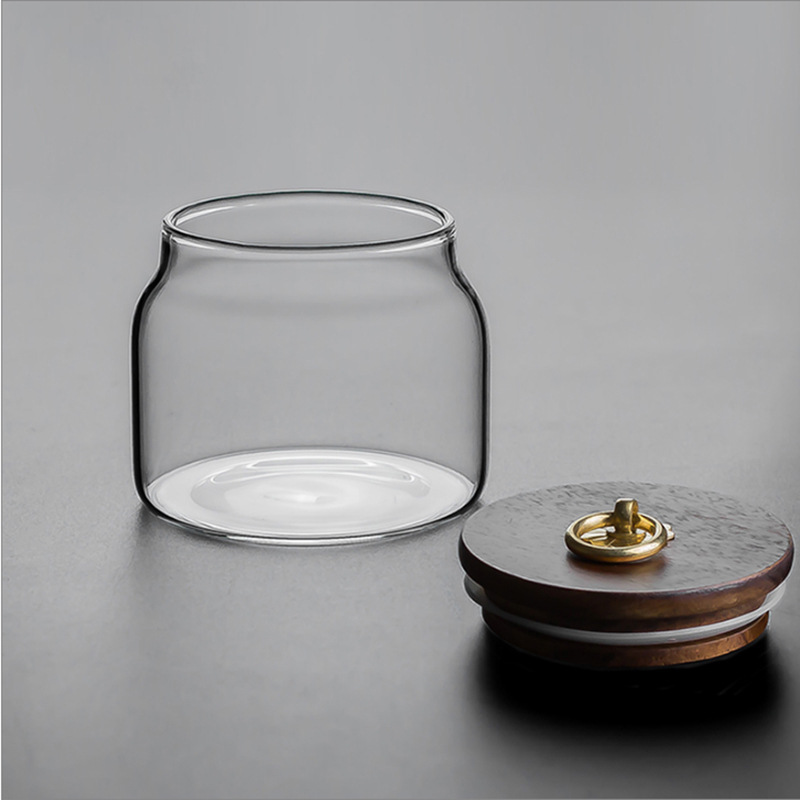 Round 1000 ml air tight kitchen storage big glass jar with lid