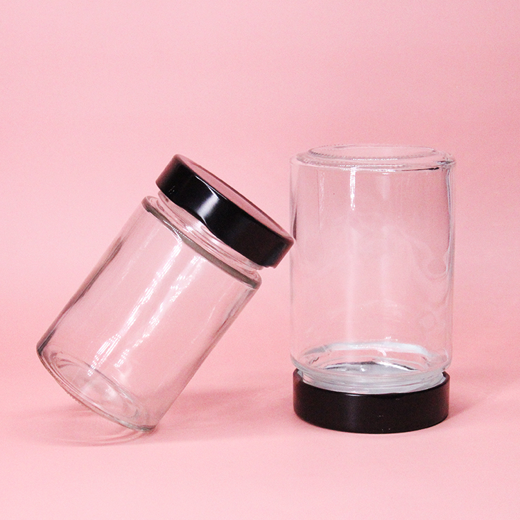 Round 100ml 150ml 180ml 220ml 280ml 380ml 500ml 750ml sealed storage jam honey glass jar with deep metal cap