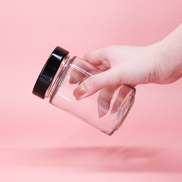 Round 100ml 150ml 180ml 220ml 280ml 380ml 500ml 750ml sealed storage jam honey glass jar with deep metal cap