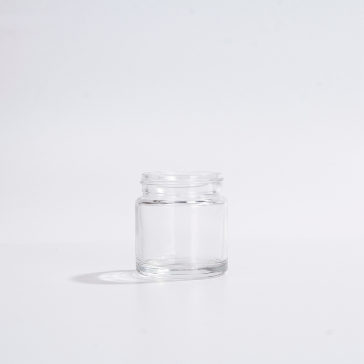 Round 100ml Clear Glass Cosmetic Packaging Face Skin Care Eye Cream Jar with Black Metal /Plastic/ Lid