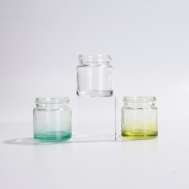 Round 100ml Clear Glass Cosmetic Packaging Face Skin Care Eye Cream Jar with Black Metal /Plastic/ Lid