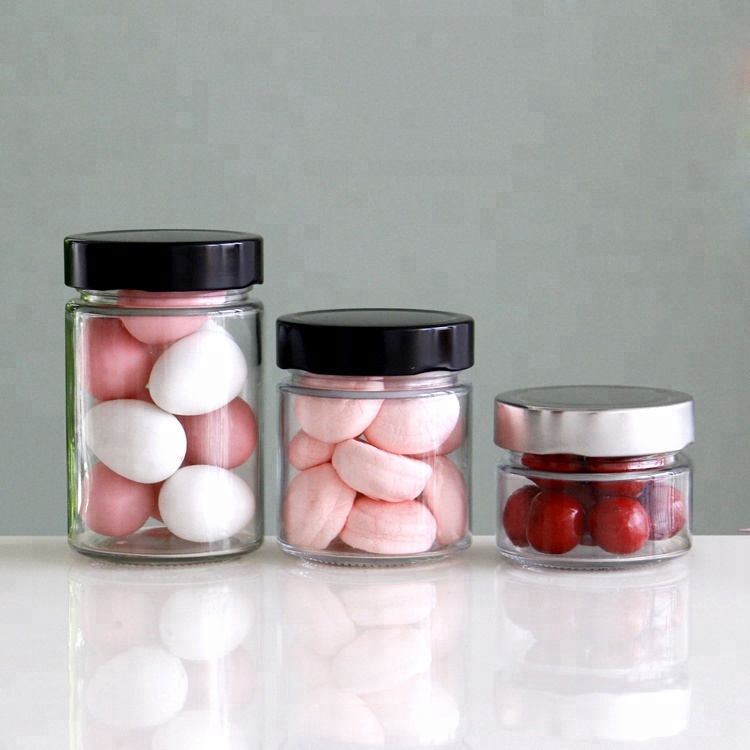 Round 106ml 212ml 314ml Straight Sided Ergo Glass Jars For Honey With Lids