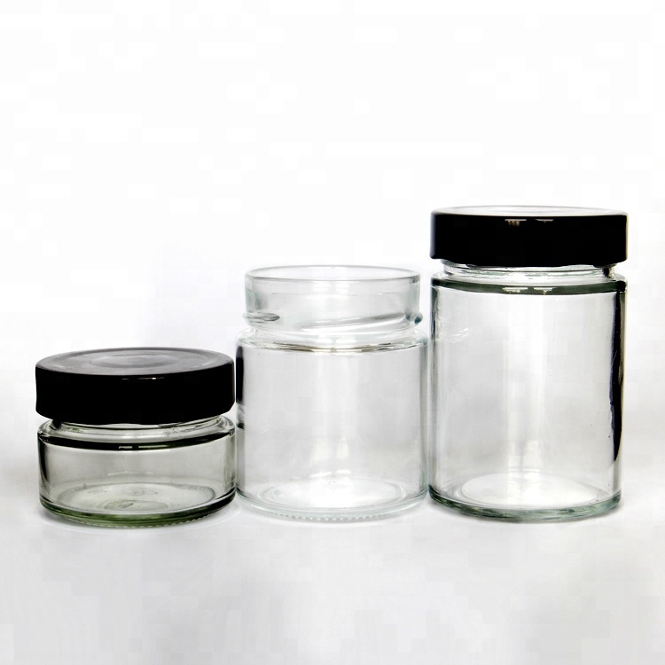 Round 106ml 212ml 314ml Straight Sided Ergo Glass Jars For Honey With Lids
