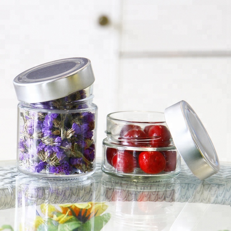 Round 106ml 212ml 314ml Straight Sided Ergo Glass Jars For Honey With Lids