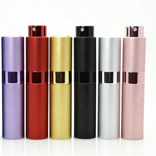 Round 10ml Twist Up Metal Spray Bottle 10ml Aluminium Portable  Perfume Atomizer